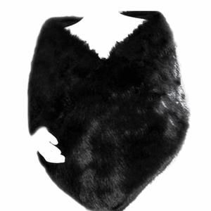 Black Faux Fur Wrap Shawl Shrug Bolero Cape For Bridal Winter Weddings Gift🤪